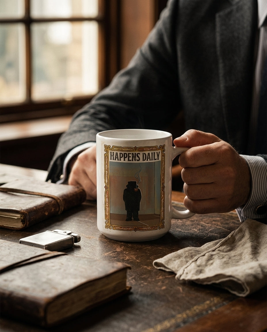 Happens daily | Mug 11oz editorial photo