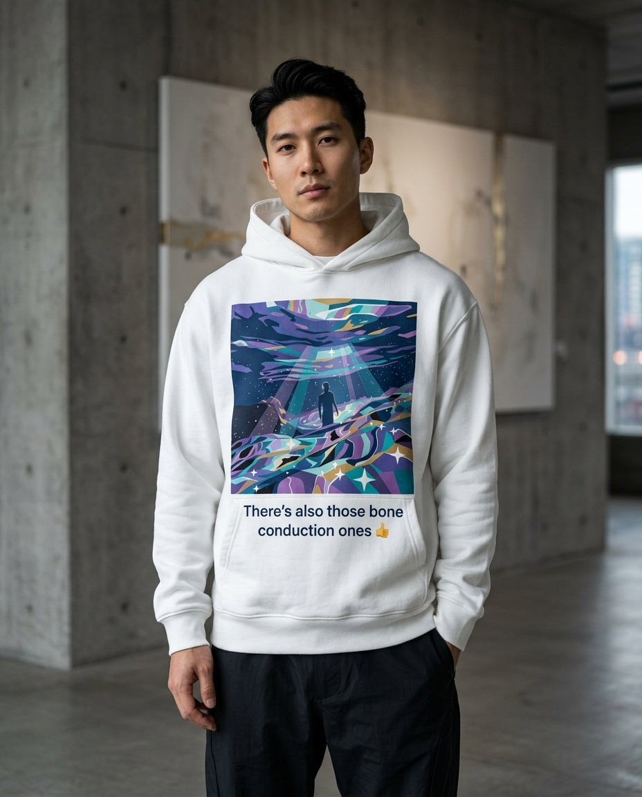 Bone conduction vibes | Hoodie editorial photo