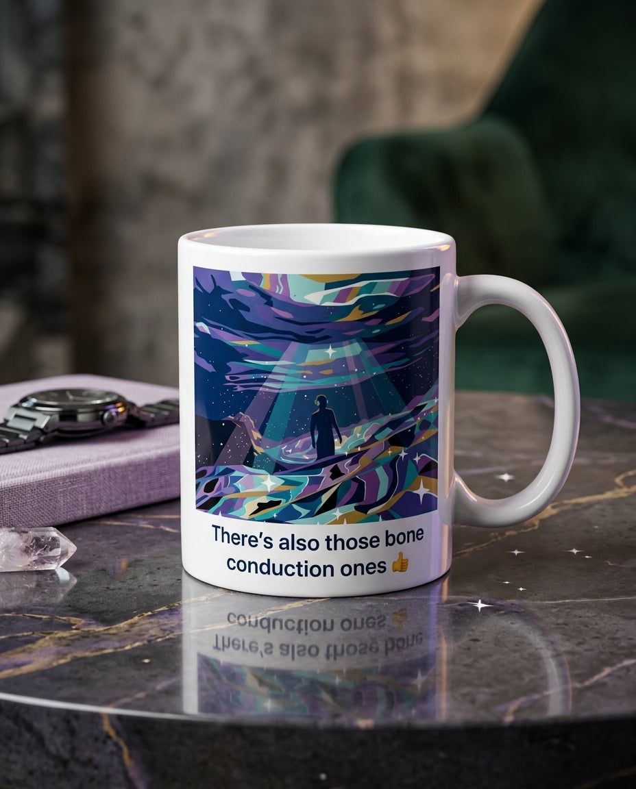 Bone conduction vibes | Mug 11oz editorial photo