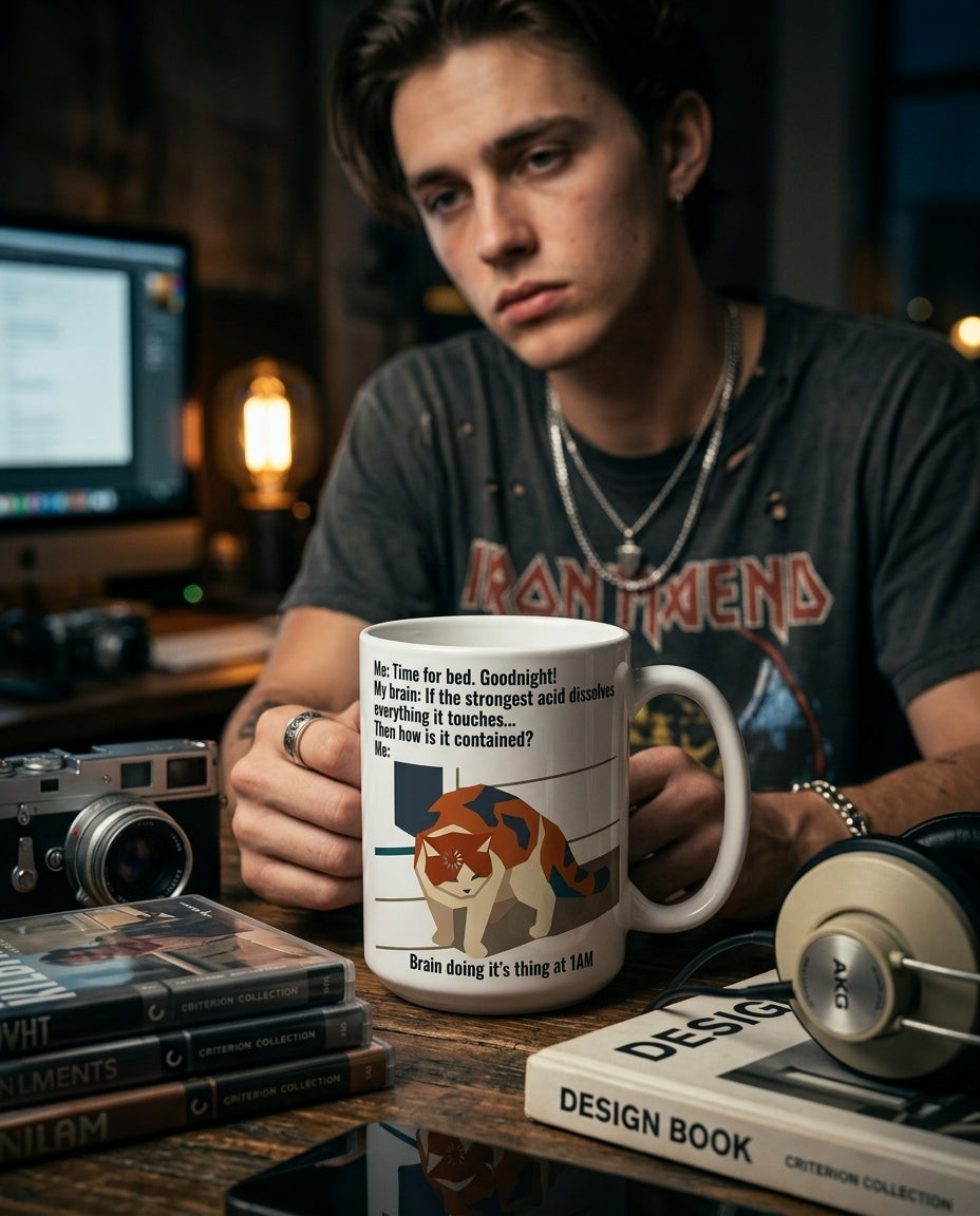 Brain doing it's thing at 1AM | Mug 11oz editorial photo