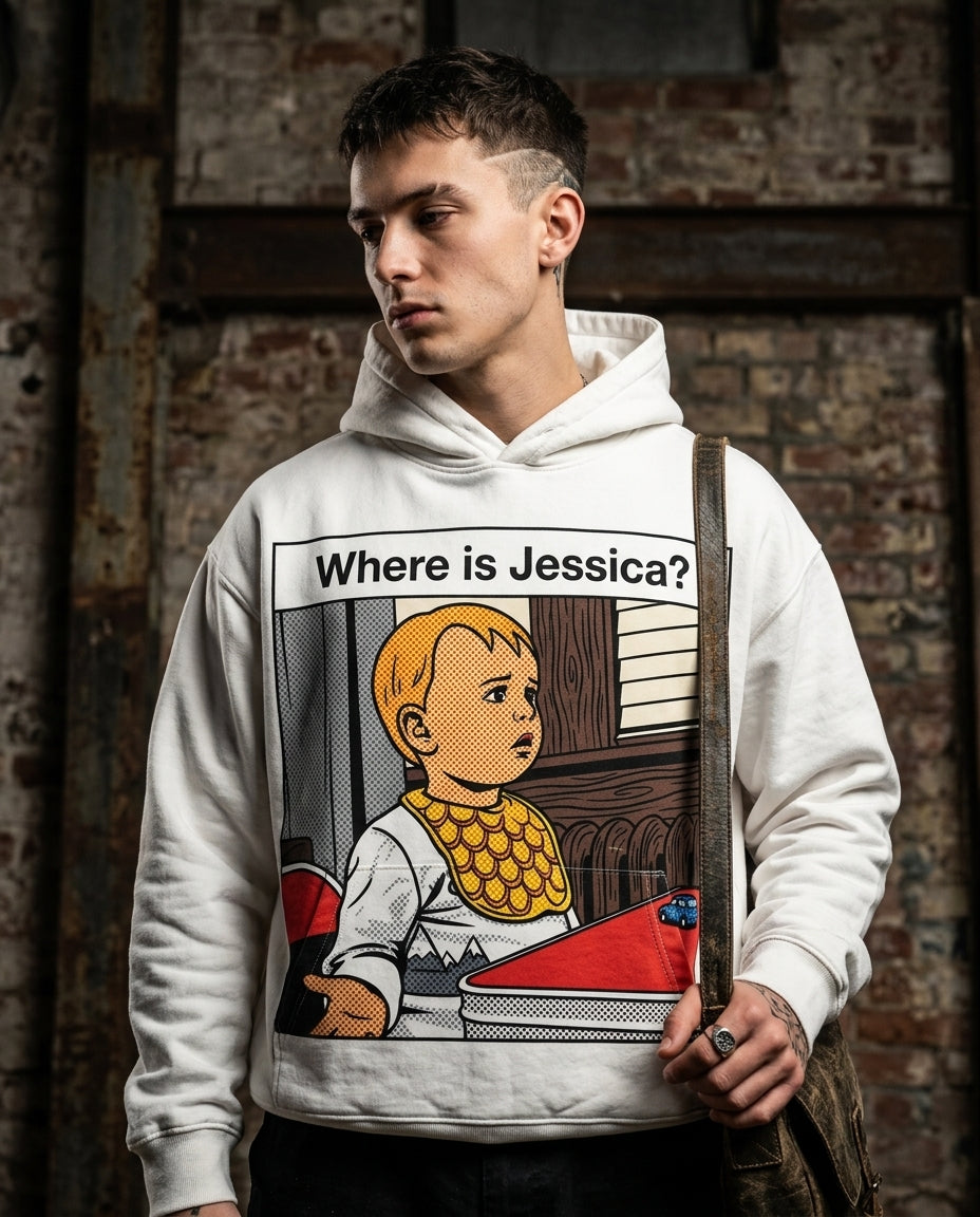 Where is Jessica? | Hoodie editorial photo