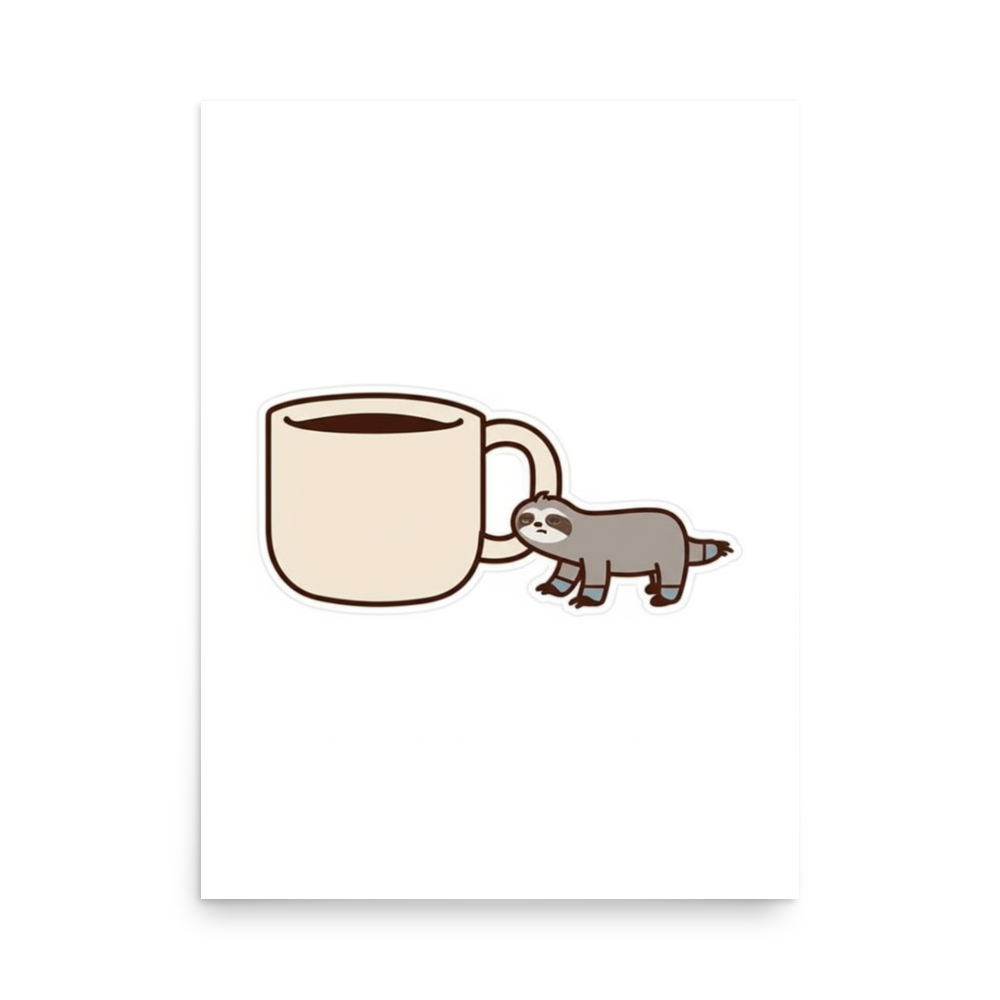 Monday Mood Sloth | Poster 18×24 - Mockup 1