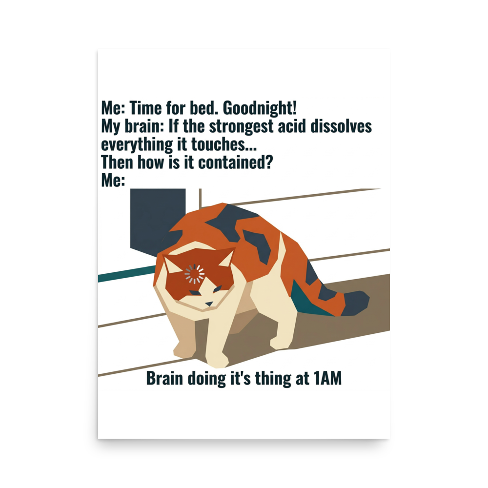 Brain doing it's thing at 1AM | Poster 18x24 product mockup