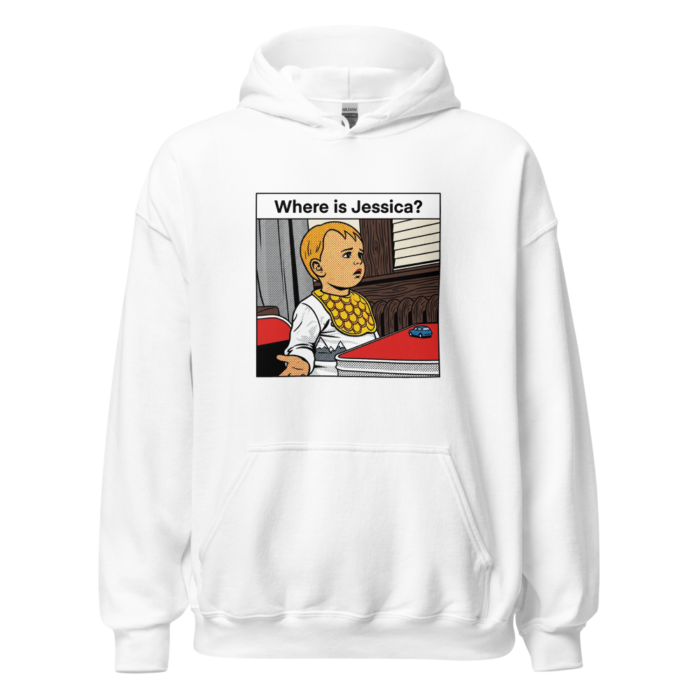 Where is Jessica? | Hoodie product mockup
